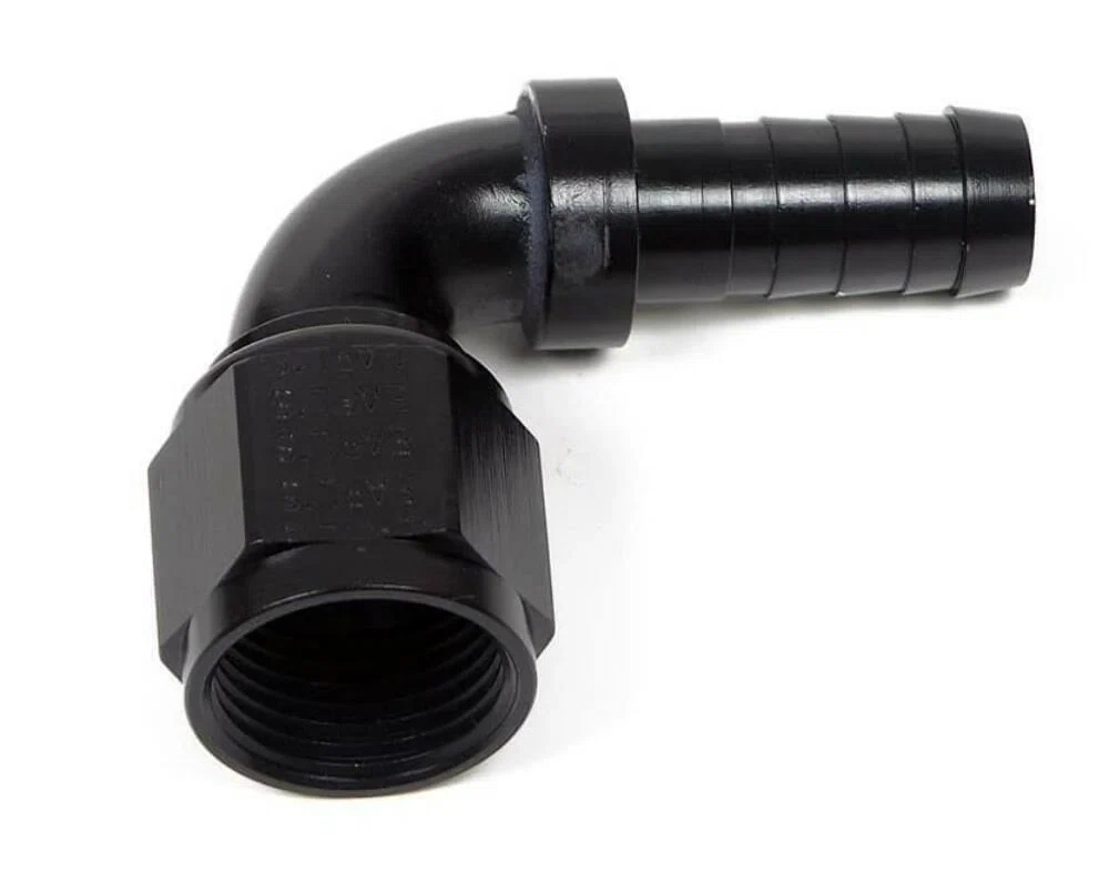 Earls Auto-Crimp Hose End - 90 Degree - Size -4 - Black - AT709104ERL